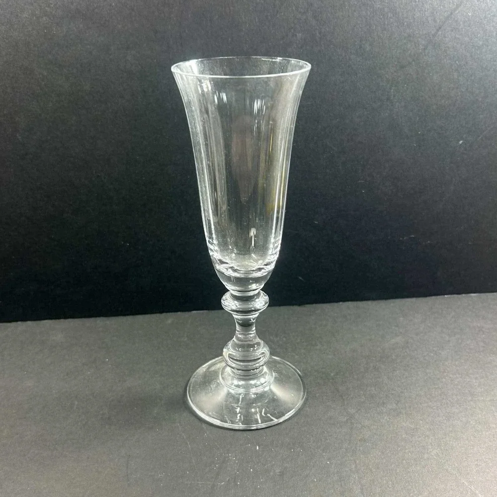 Champagne‎ Flute Clear Paneled Optic Knop Stem Barware